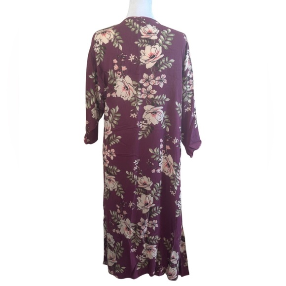 LuLaRoe Floral Kimono Duster Cardigan - Picture 3 of 4